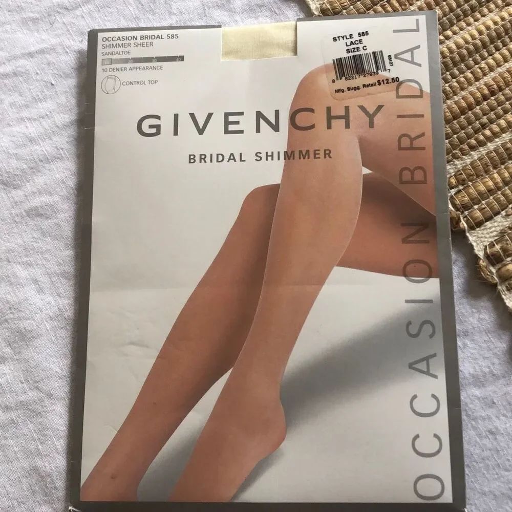 Givenchy Bridal shimmer control top sandal, toe stockings size C￼